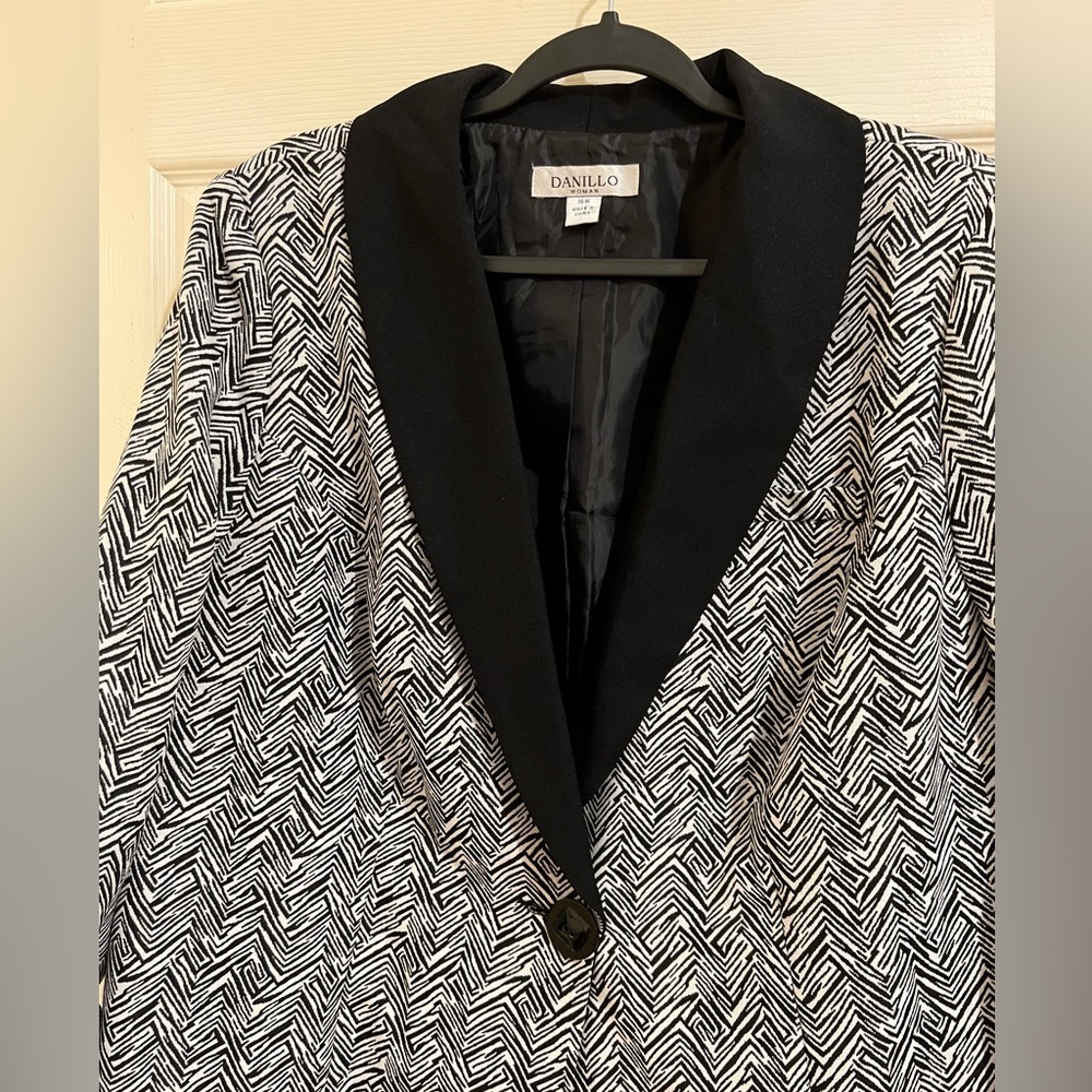 Danillo Geometric Zig Zag Pattern Blazer - image 3